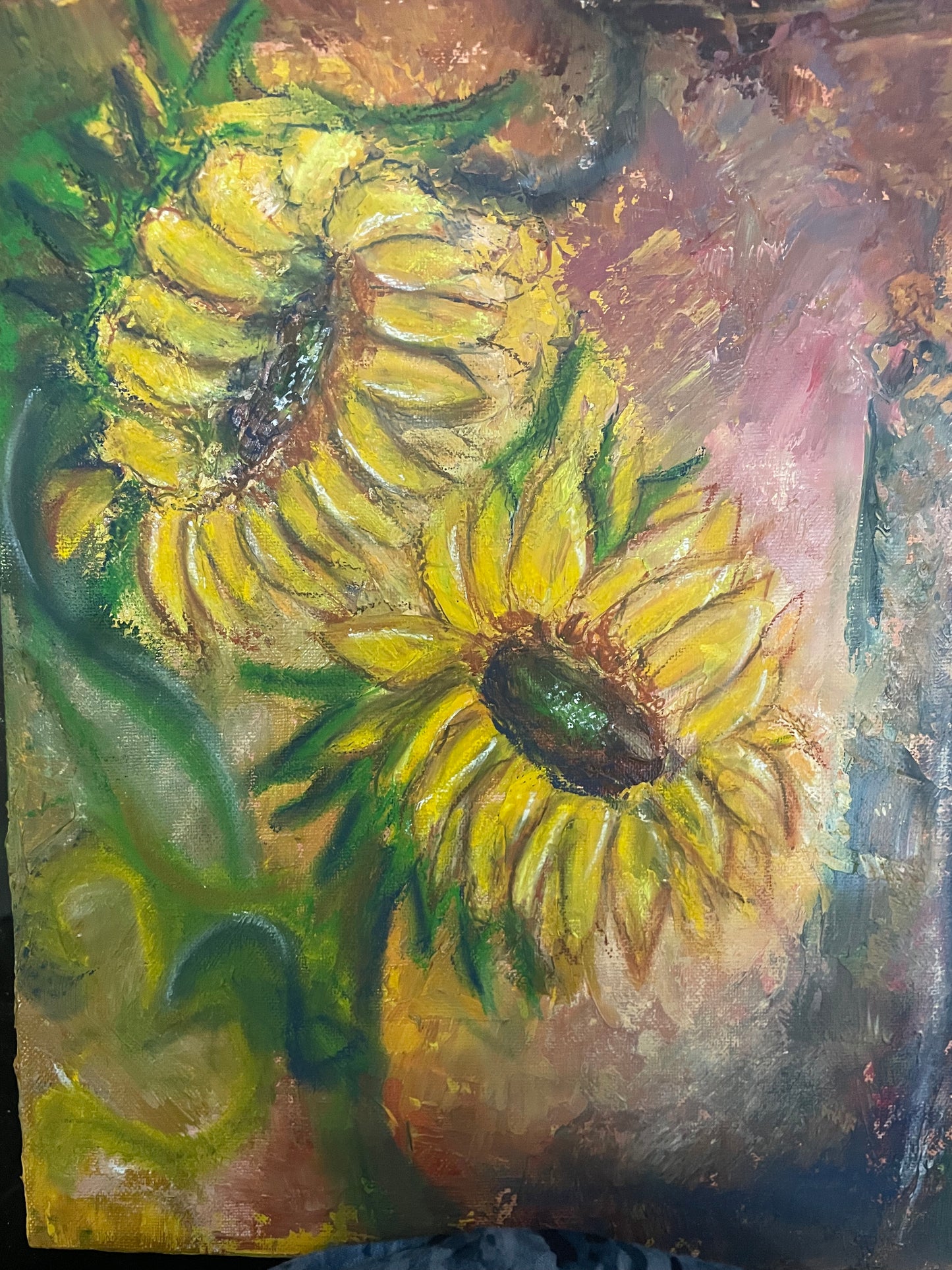 Two Blossoms | Oil on Canvas (16x18")