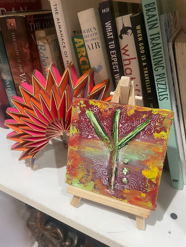 Ancient Protection Algiz | Mixed - Canvas with stand (4x4)