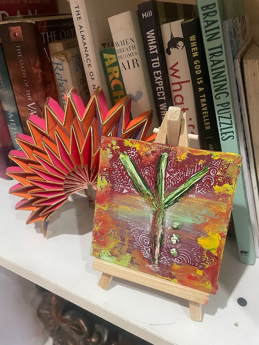 Ancient Protection Algiz | Mixed - Canvas with stand (4x4)