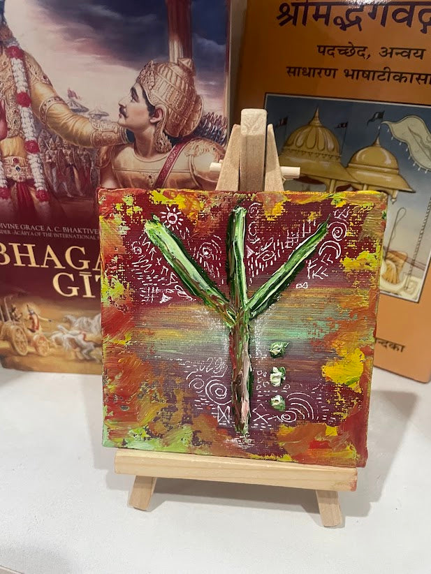 Ancient Protection Algiz | Mixed - Canvas with stand (4x4)