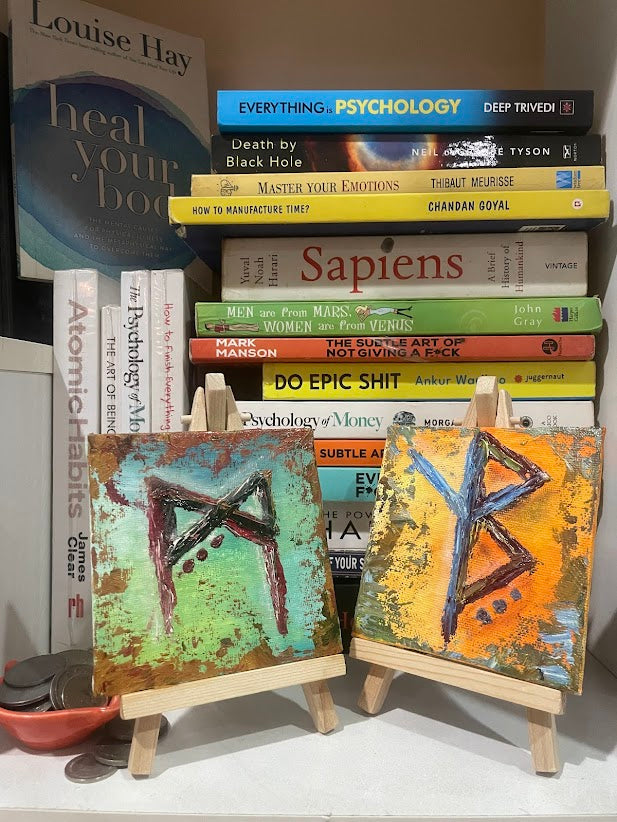 Transformative Dagaz Uruz | Mixed on Canvas with stand (4x4)